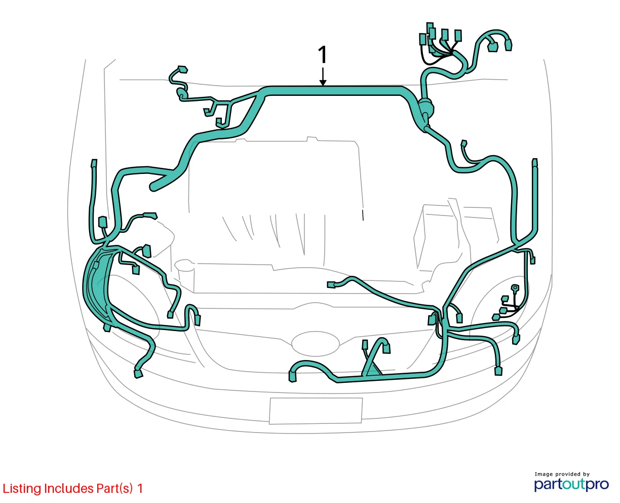 03 04 TOYOTA COROLLA REAR RIGHT SIDE DOOR WIRING HARNESS WIRE CABLE 8215302280