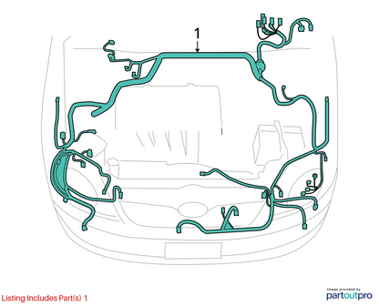 03 04 TOYOTA COROLLA REAR RIGHT SIDE DOOR WIRING HARNESS WIRE CABLE 8215302280
