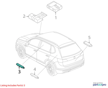 2009-2021 VOLKSWAGEN TIGUAN KEYLESS ACCESS ENTRY ANTENNA DOOR LOCK 5K0-962-132-B