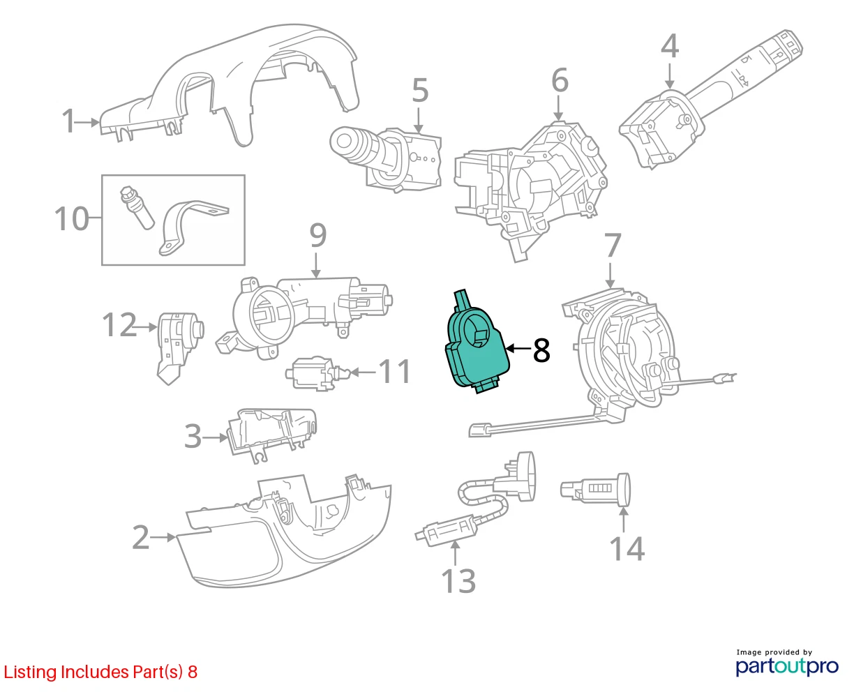 2010-2013 BUICK LACROSSE STEERING WHEEL ANGLE POSITION SENSOR 13579709 OEM