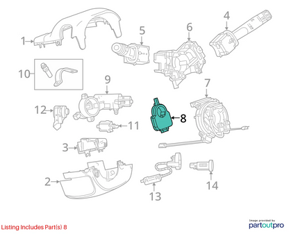 2010-2013 BUICK LACROSSE STEERING WHEEL ANGLE POSITION SENSOR 13579709 OEM