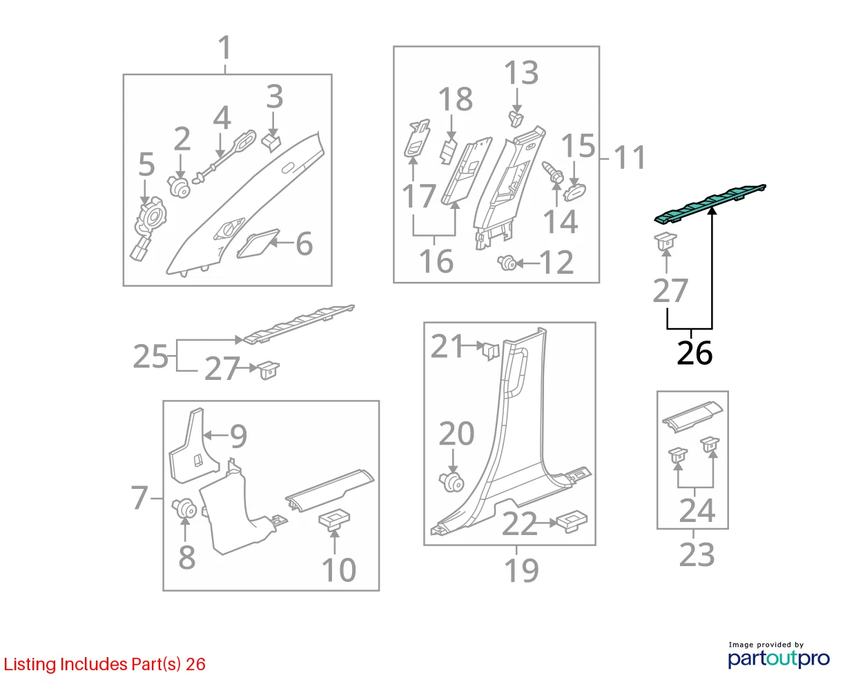 2010-2017 GMC TERRAIN REAR LEFT & RIGHT DOOR SILL SCUFF PLATE COVER 25790574