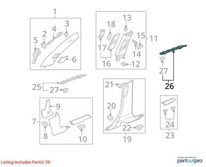 2010-2017 GMC TERRAIN REAR LEFT & RIGHT DOOR SILL SCUFF PLATE COVER 25790574