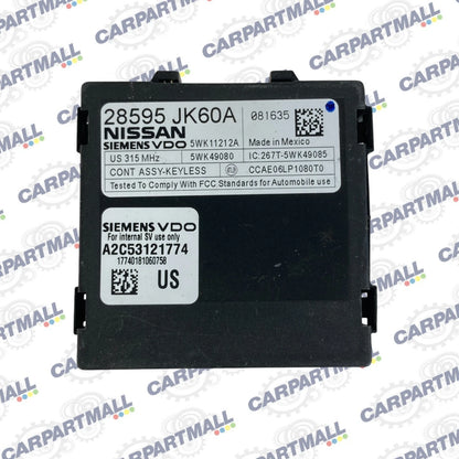07 08 INFINITI G35 3.5L CVT ANTI THEFT KEYLESS CONTROL MODULE UNIT 28595-JK60A