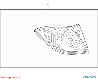 2017-2019 CHEVROLET CRUZE HATCHBACK RIGHT OUTER QUARTER TAILLIGHT LAMP 39124812