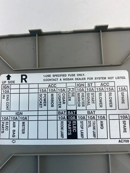 2003-2006 INFINITI G35 FRONT LEFT INTERIOR DASH FUSE BOX COVER LID TRIM OEM