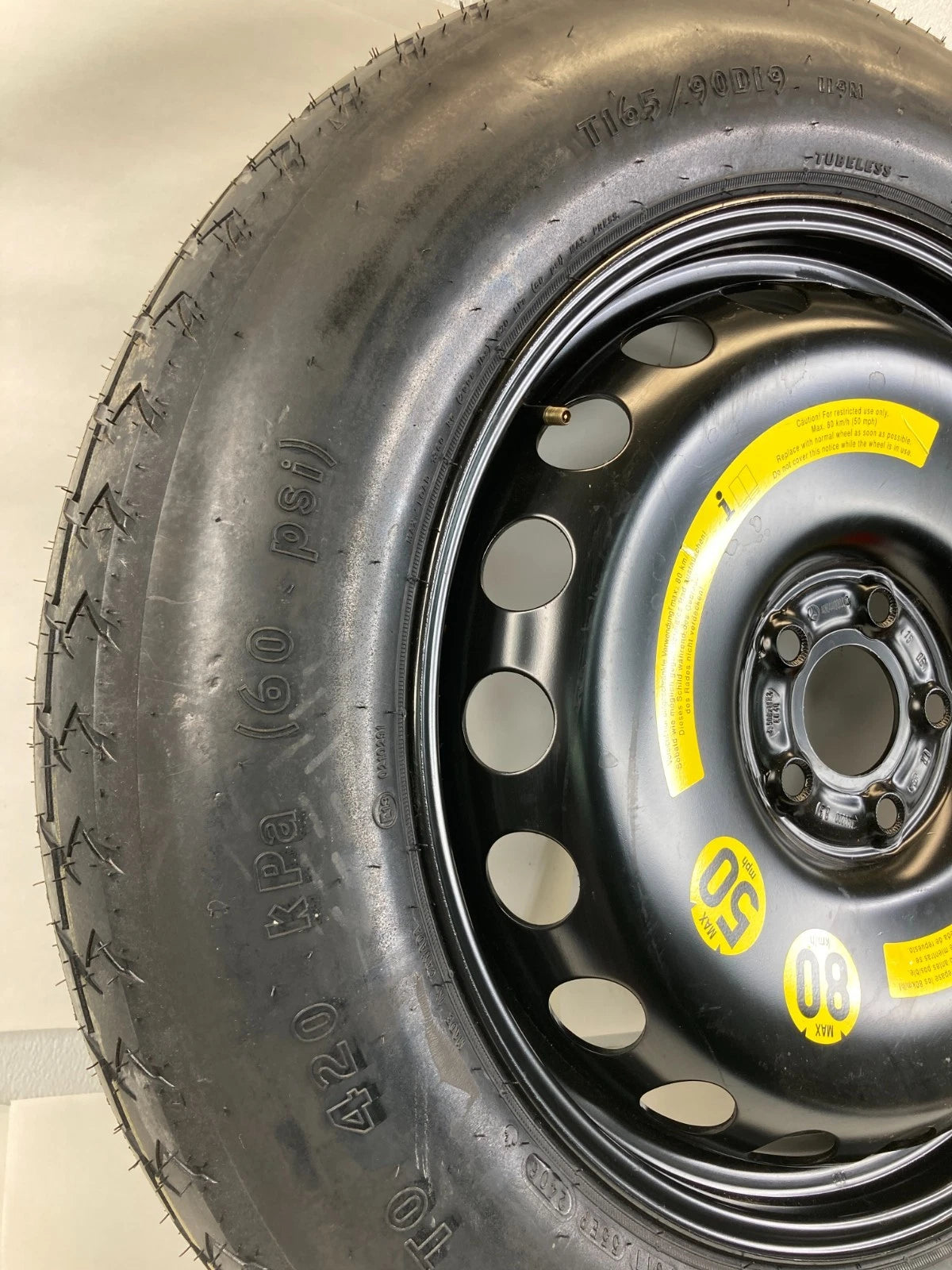 2007-2016 MERCEDES-BENZ GL450 EMERGENCY SPARE TIRE RIM WHEEL COMPACT T165/90D19