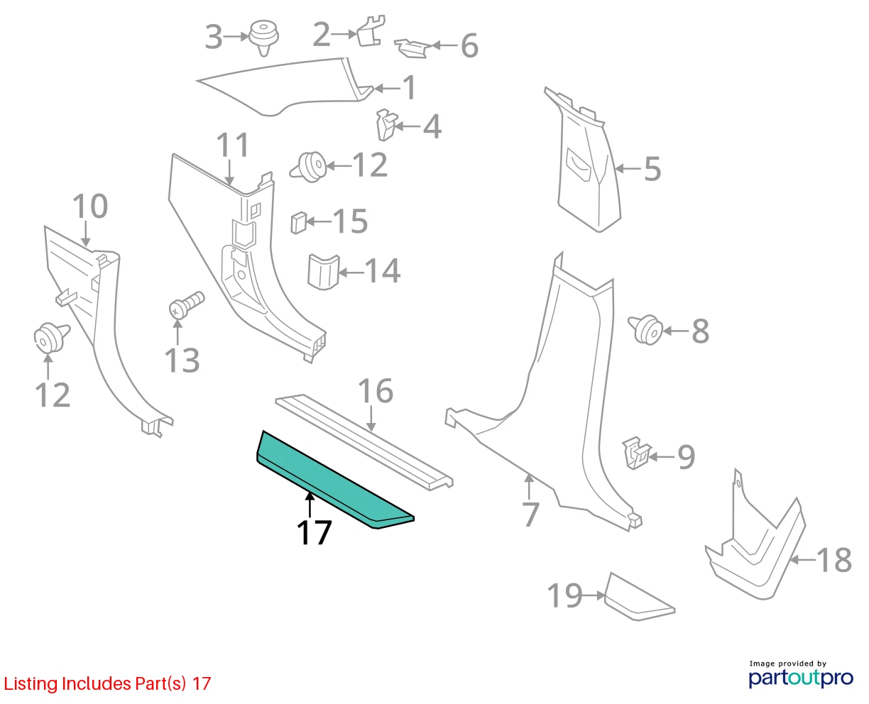 2011 12 13 14 15 16 2017 BMW X3 FRONT RIGHT DOOR STEP SILL SCUTT PLATE TRIM OEM