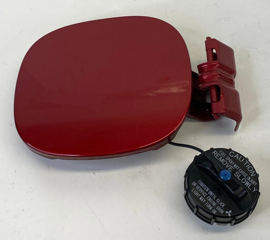 2007-2013 MITSUBISHI OUTLANDER FUEL FILLER DOOR GAS CAP COVER SET ORIENT RED OEM