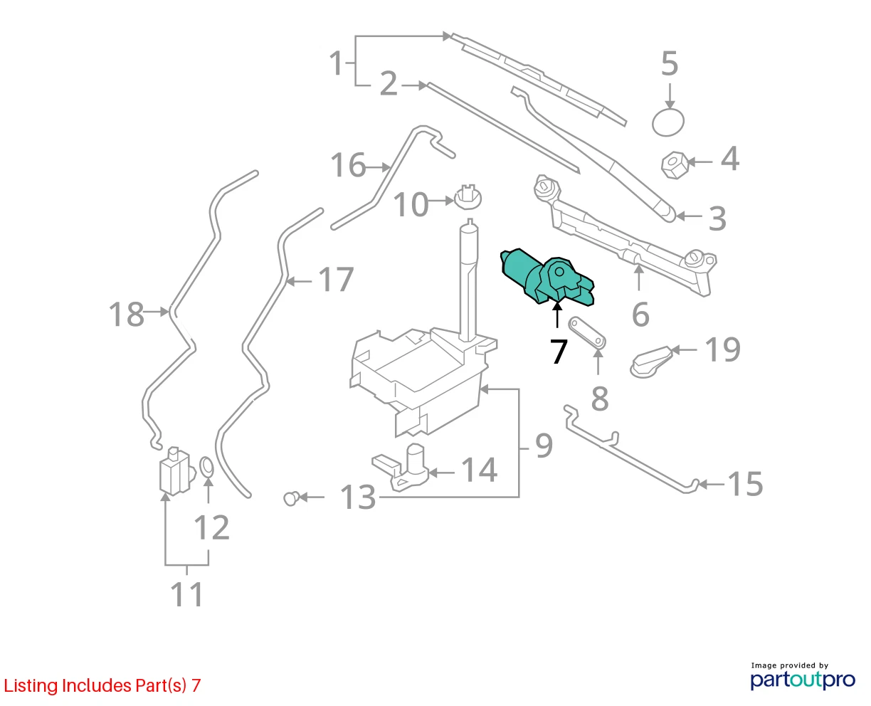 2010 2011 2012 HYUNDAI SANTA FE FRONT WINDSHIELD WIPER MOTOR 98110-0W000 OEM