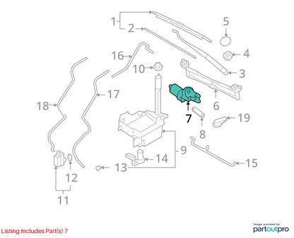 2010 2011 2012 HYUNDAI SANTA FE FRONT WINDSHIELD WIPER MOTOR 98110-0W000 OEM