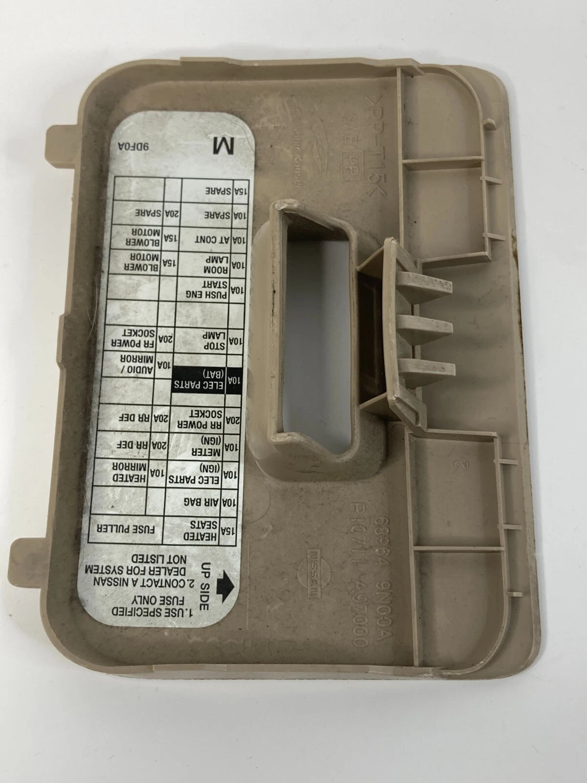 09-14 NISSAN MAXIMA DASH CABIN INTERIOR FUSE BOX LID DOOR TRIM COVER 68964-9N00A
