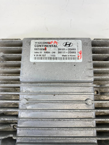 2013 2014 Hyundai Sonata 2.4L AT Engine Computer Control Module ECU 39111-2G663