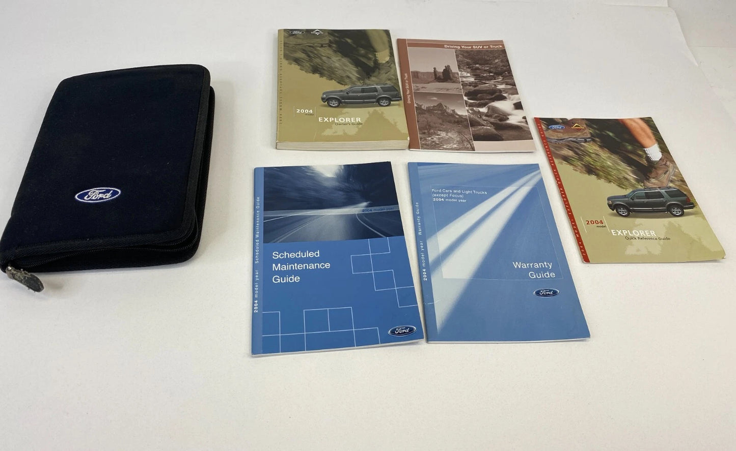 2004 FORD EXPLORER OWNERS MANUAL WARRANTY MAINTENANCE BOOK W/ CASE