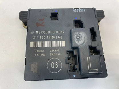2003-2009 MERCEDES BENZ E320 SEDAN REAR LEFT SIDE DOOR CONTROL MODULE 2118201526