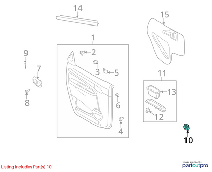 2002 2003 BUICK RENDEZVOUS REAR LEFT SIDE WINDOW SWITCH W/ BEZEL TRIM 10422429