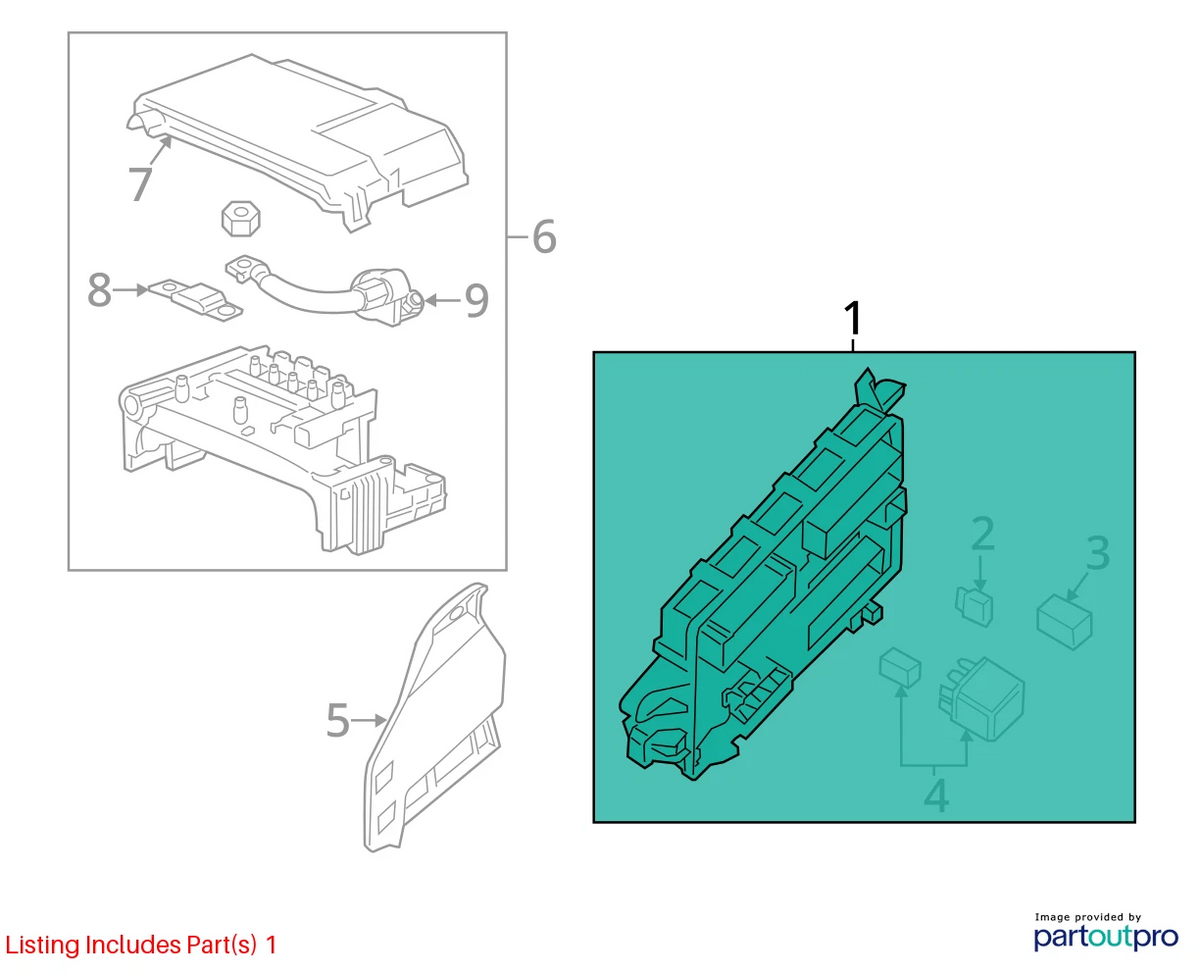 2014-2019 CADILLAC ATS CTS REAR BODY MULTIFUNCTIONAL JUNCTION FUSE BOX 23134073