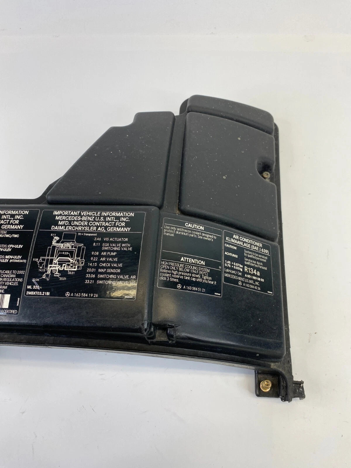 1998-2003 MERCEDES-BENZ ML 320 FUSE RELAY BOX ECU MODULE TOP PLASTIC COVER OEM