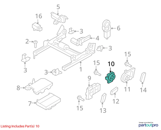 2009-2017 VOLKSWAGEN CC FRONT RIGHT SIDE SEAT LUMBAR CONTROL SWITCH OEM