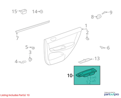 2002-2006 TOYOTA CAMRY REAR LEFT SIDE WINDOW SWITCH W/ BEZEL 74272-AA030 OEM