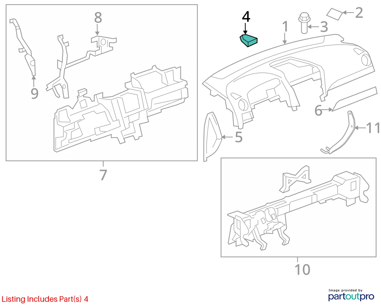 2012-2015 CHEVY CAPTIVA SPORT RIGHT FR DASH AC VENT DEFOGGER OUTLET GRILLE OEM