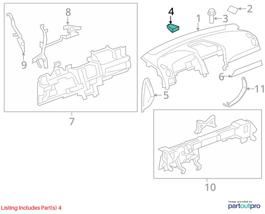 2012-2015 CHEVY CAPTIVA SPORT RIGHT FR DASH AC VENT DEFOGGER OUTLET GRILLE OEM