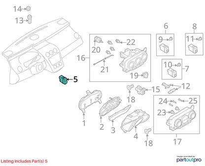 2007-2012 MAZDA CX-7 CX7 DASH TCS SWITCH W/ BLANK FILLER COVER SWITCH TRIM PANEL