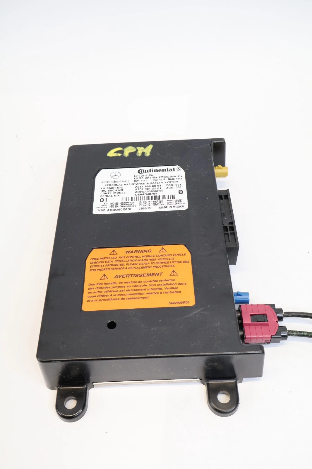 2012-2016 MERCEDES-BENZ E350 TELEMATIC COMMUNICATION CONTROL MODULE A2319000904