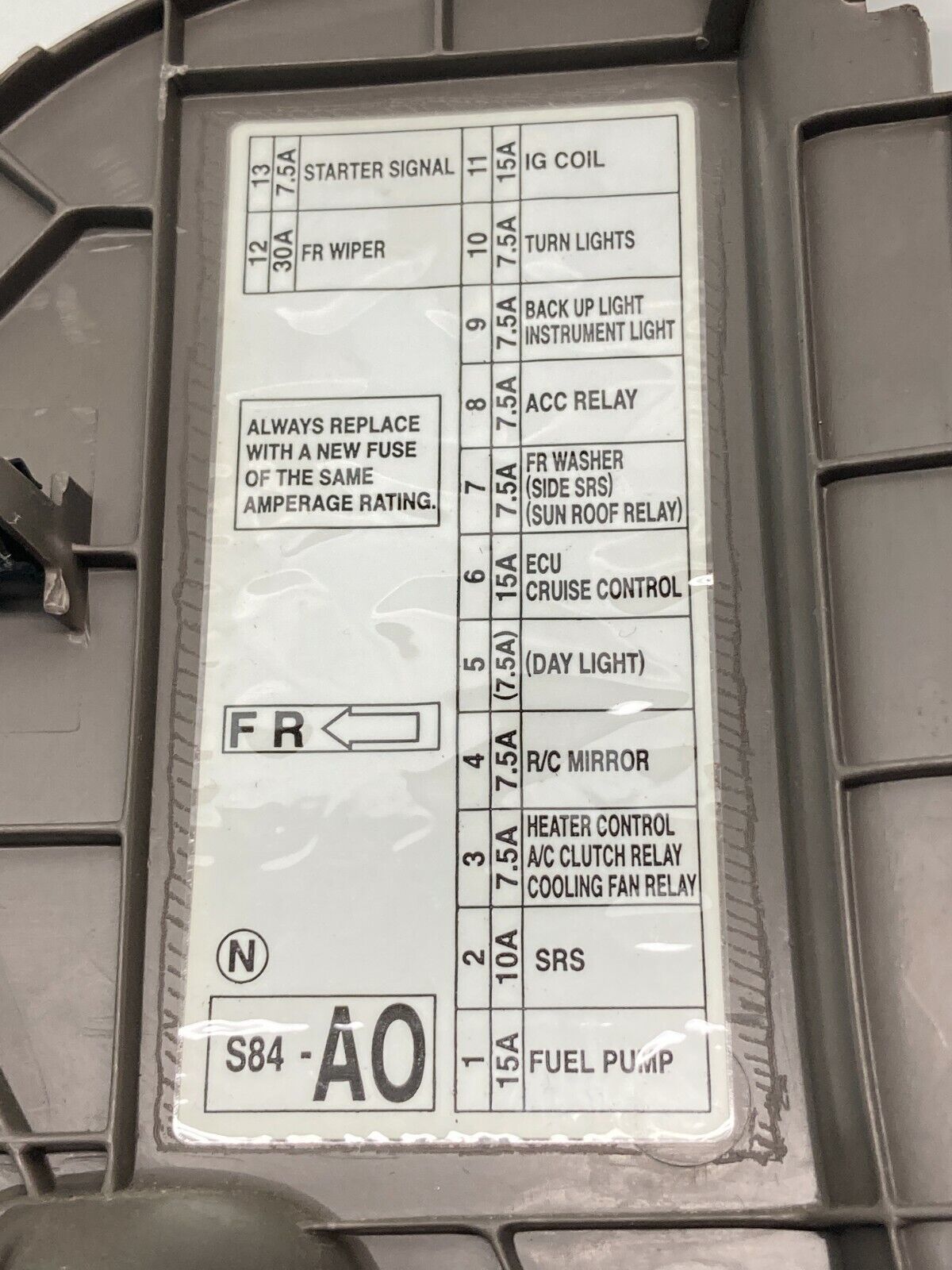 1998-2002 Honda Accord Sedan Left Driver Dash Fuse Box Cover Panel 77216S84