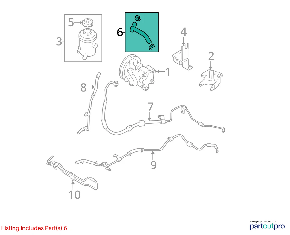 06-11 HYUNDAI ACCENT 1.6L A/T FWD POWER STEERING PUMP ASSEMBLY 57530-1G000 OEM