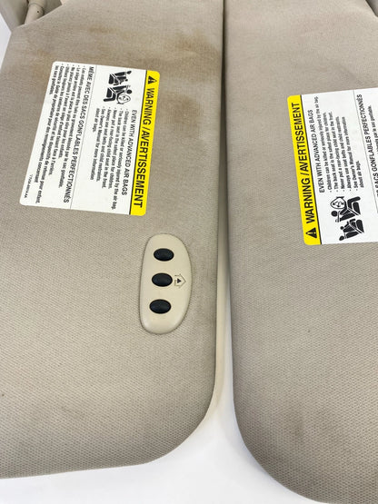 2010 2011 FORD TAURUS LEFT & RIGHT SIDE SUN VISOR SET PAIR W/ GARAGE OPENER OEM