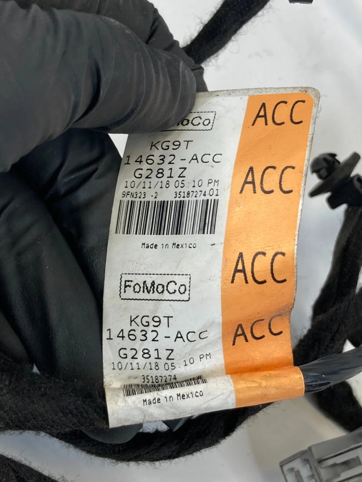 2017-2020 FORD FUSION REAR RIGHT DOOR WIRE WIRING HARNESS KG9T-14632-ACC OEM