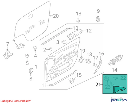 2006-2010 KIA OPTIMA FRONT RIGHT PASSENGER SIDE UPPER TRIANGLE TWEETER COVER OEM