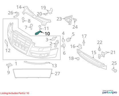 2005-2011 AUDI A6 QUATTRO FRONT LEFT BUMPER BRACKET SUPPORT COVER 4F0807771 OEM