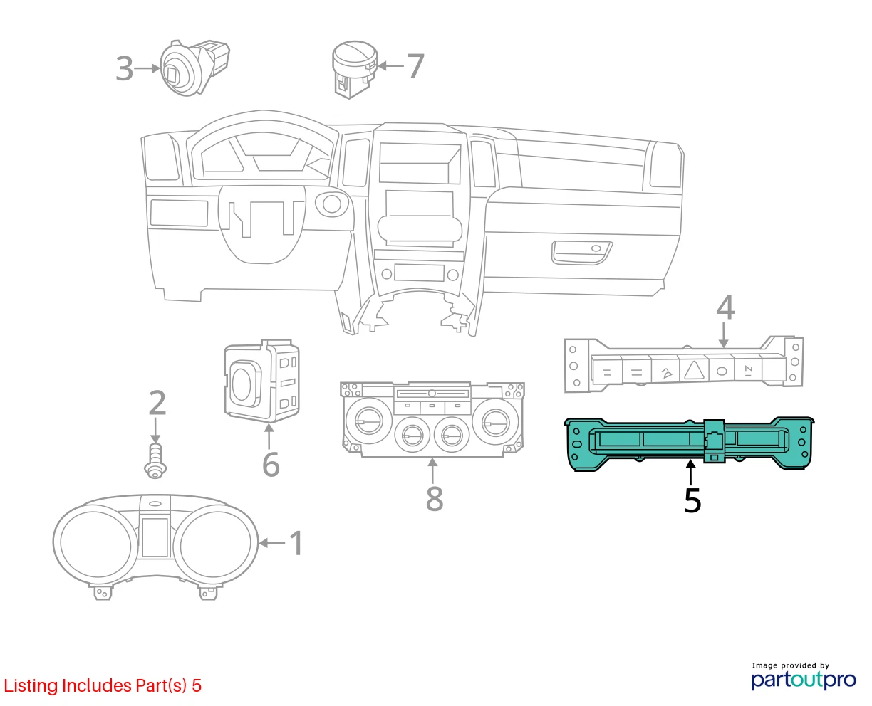 2011-2013 JEEP GRAND CHEROKEE FUEL FILLER DOOR RELEASE PUSH SWITCH 56046235AA