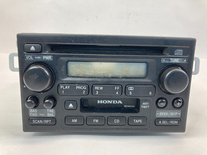 2002 02 Honda Accord AM FM Radio Receiver Player CD Cassette 39101-S84-A510 OEM