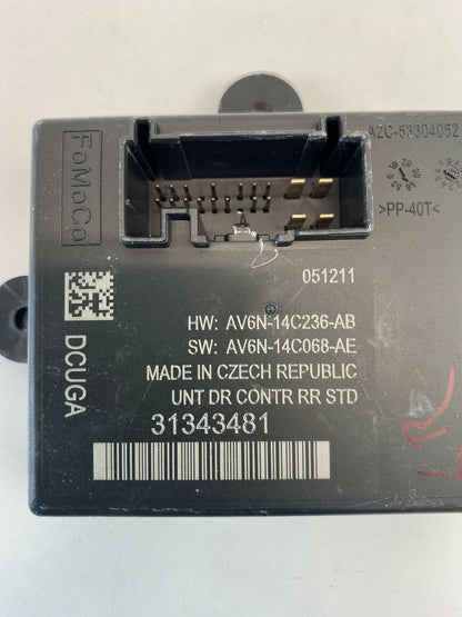 2011-2013 VOLVO S60 REAR LEFT DRIVER SIDE DOOR CONTROL MODULE UNIT 31343481 OEM