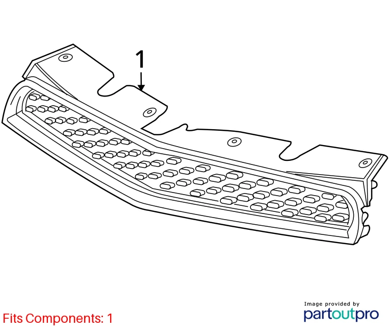 2010-2015 CHEVY EQUINOX FRONT BUMPER UPPER RADIATOR GRILLE GRILL CHROME 20882352