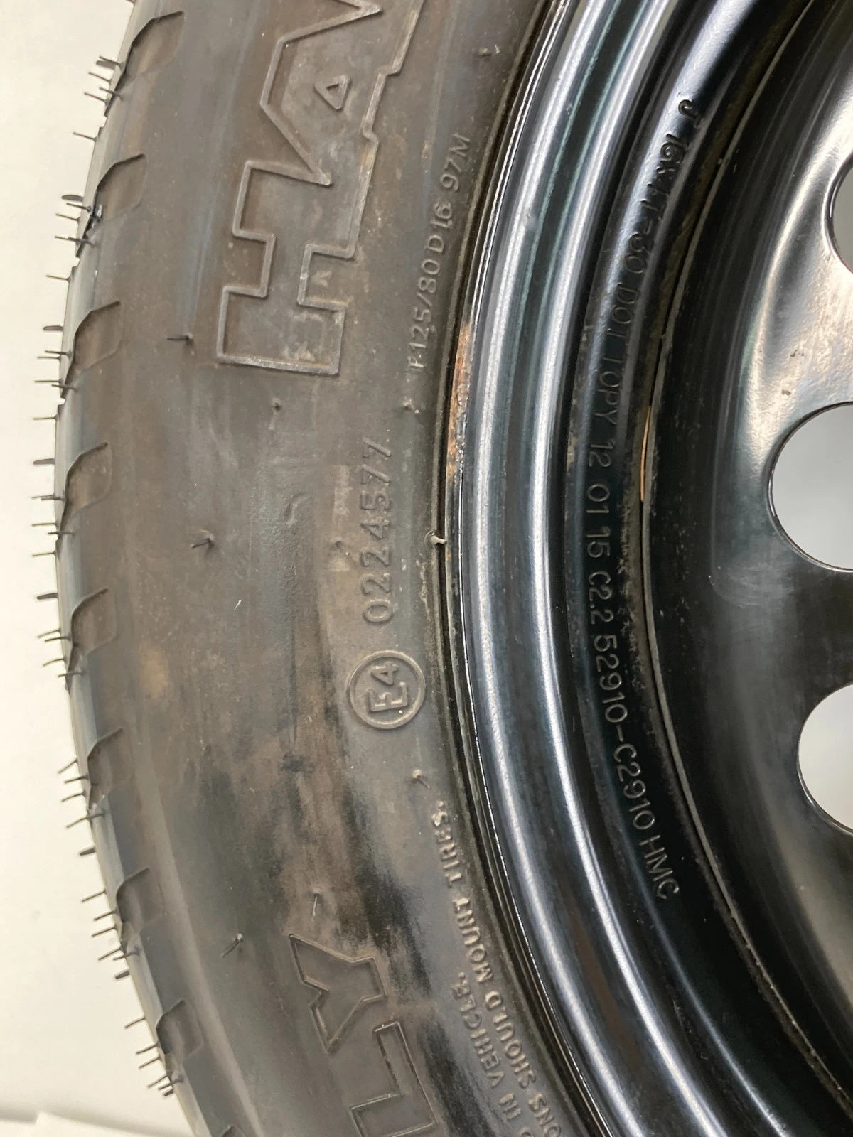 11-13 Hyundai Elantra Emergency Spare Tire Wheel Compact Donut T125/80/D16 97M