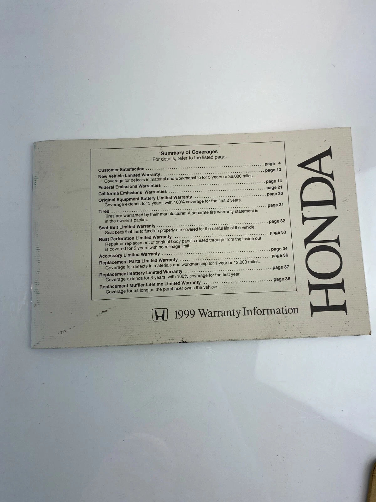 1999 99 HONDA ACCORD SEDAN OWNER'S MANUAL BOOK SET OEM