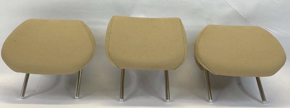12-14 HYUNDAI ACCENT SEDAN REAR SEATS HEADREST HEAD REST SET OF 3 CLOTH TAN OEM