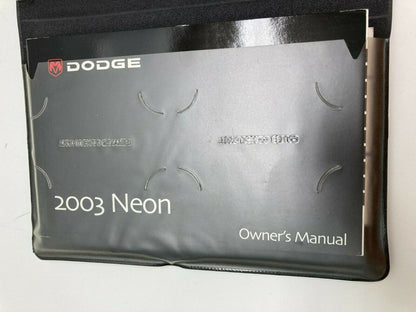 2003 03 Dodge Neon Owners Manual Operator Book Guide Portfolio OEM