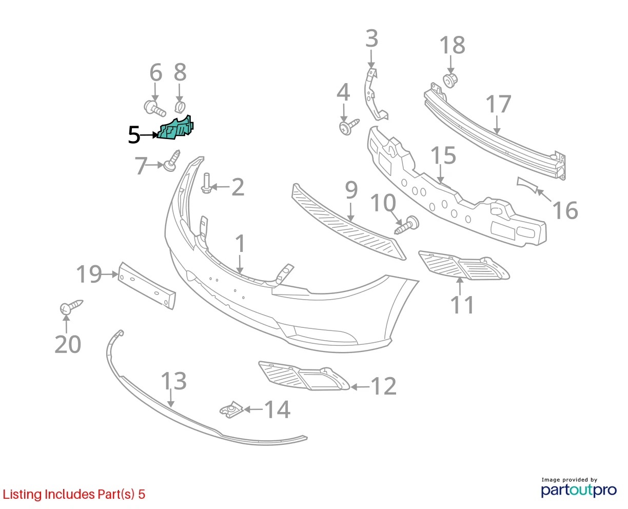 2010-2013 KIA FORTE FRONT LEFT BUMPER BRACKET MOUNT RETAINER 86513-1M000 OEM