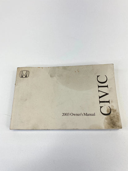 2003 03 HONDA CIVIC COUPE 2-DR OWNERS MANUAL GUIDE BOOK OEM