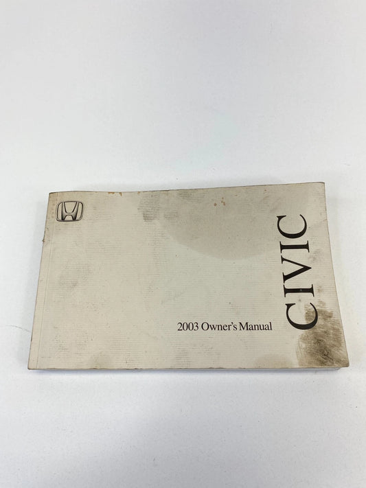 2003 03 HONDA CIVIC COUPE 2-DR OWNERS MANUAL GUIDE BOOK OEM