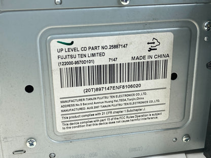 2008 08 Chevrolet Impala Radio Receiver AM/FM CD Disc Player 25887147