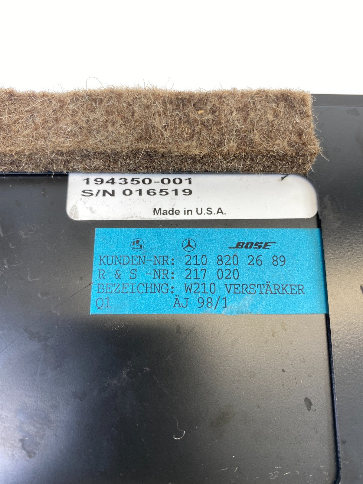 1998-2002 Mercedes-Benz E430 1994 1995 E420 AMP Amplifier Module Bose 2108202689