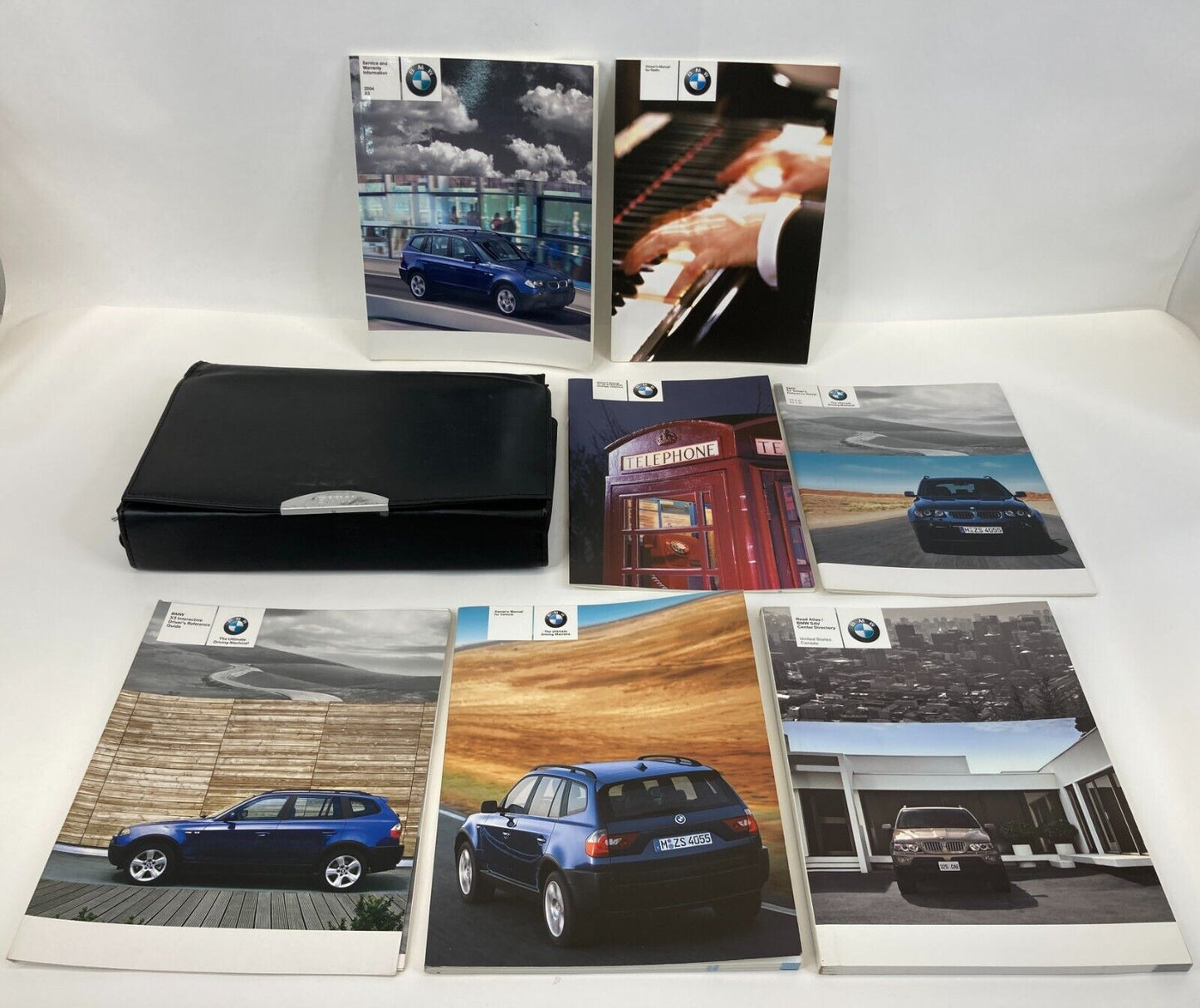 2004 BMW X3 Owner's Manual & Quick Reference Guide Card Set w/ Case OEM