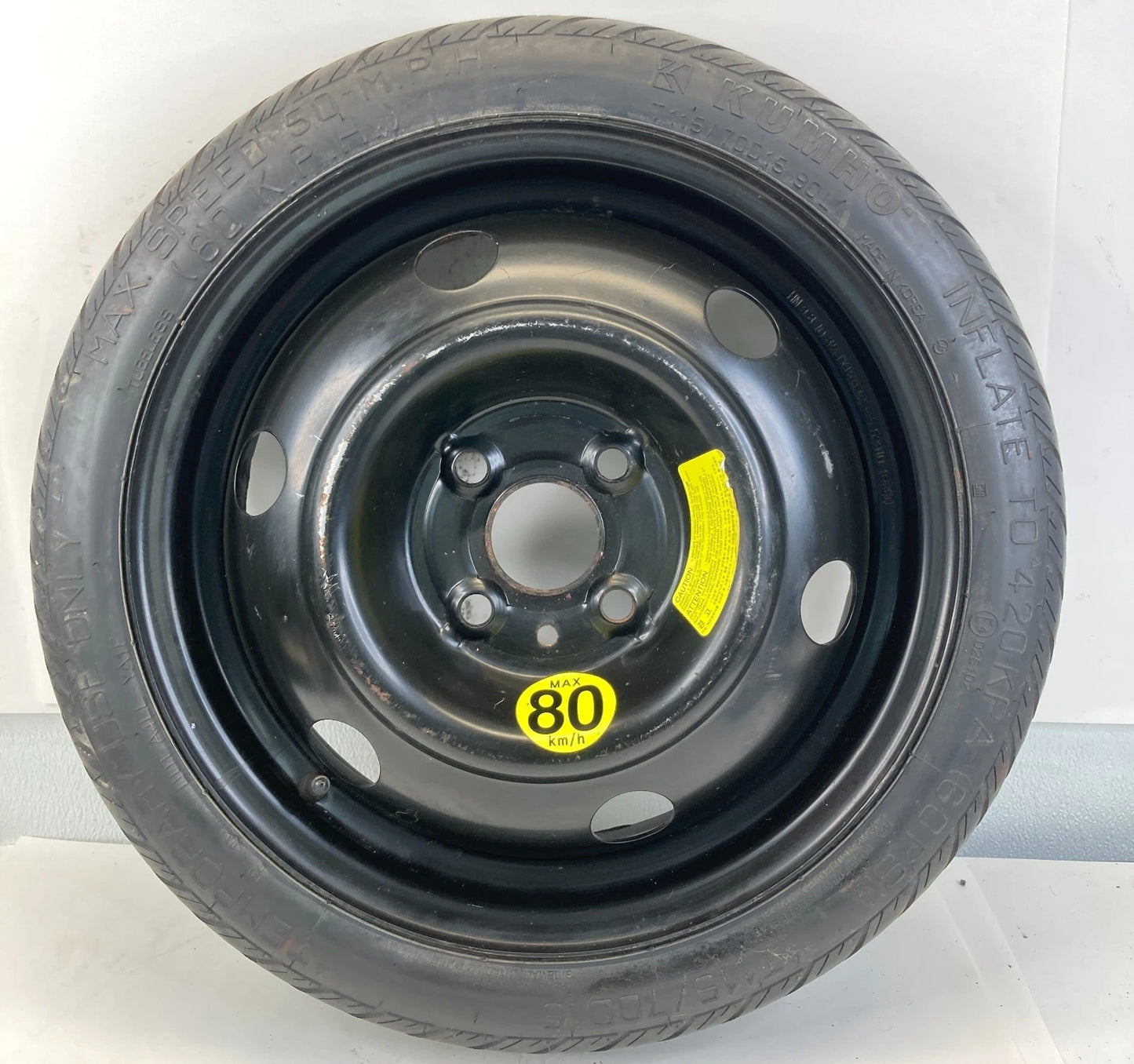 06-11 HYUNDAI ACCENT EMERGENCY SPARE TIRE WHEEL RIM COMPACT DONUT T115/70D15 R15