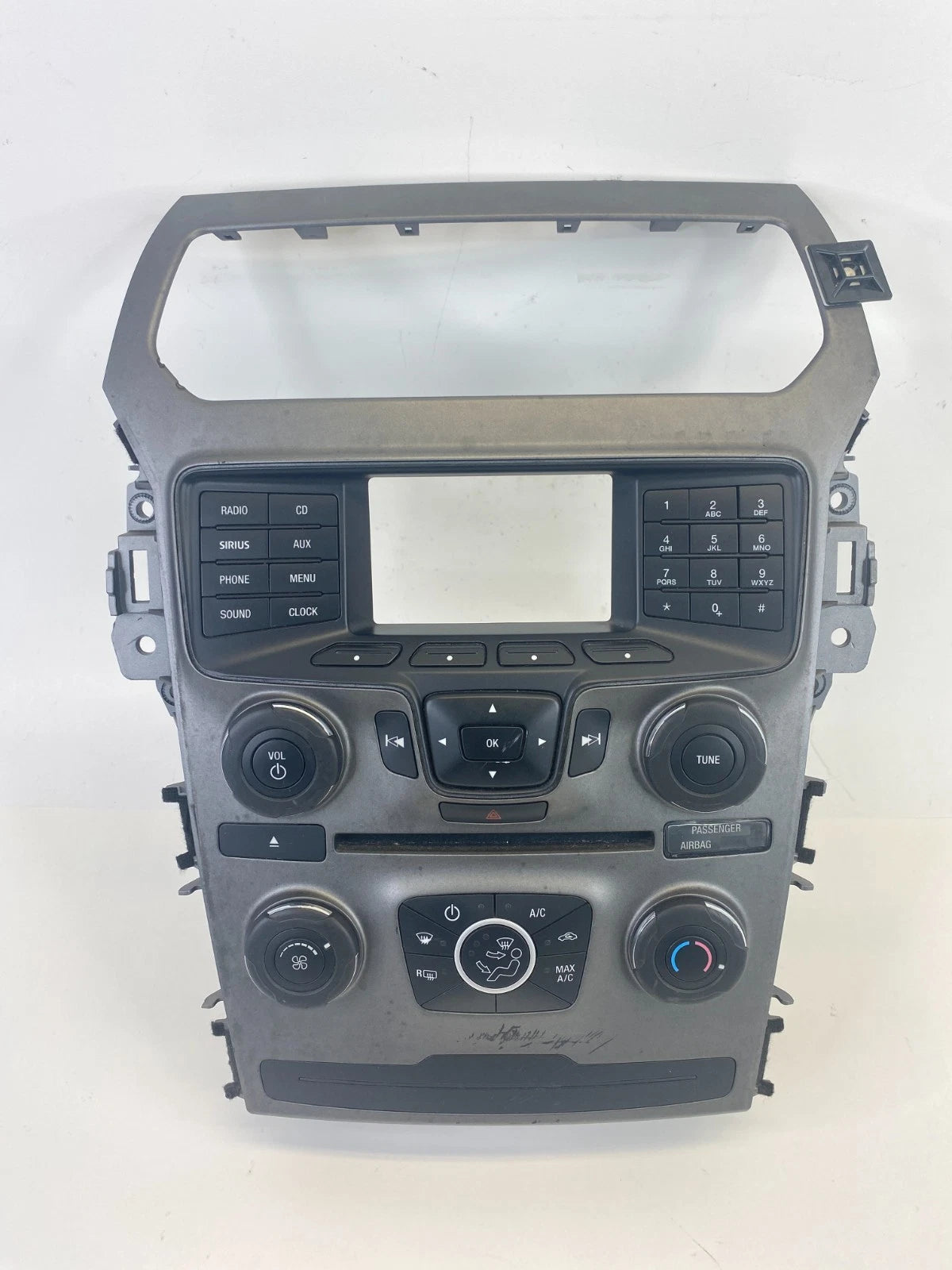 2013 FORD EXPLORER DASH CD RADIO & CLIMATE CONTROL FACEPLATE PANEL TRIM BEZEL